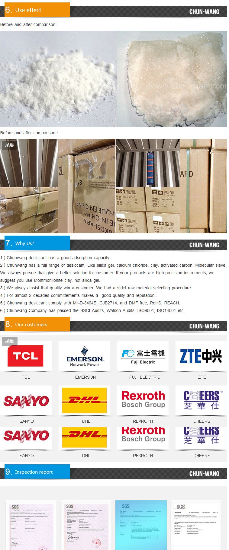 Container Desiccant Data Sheet 